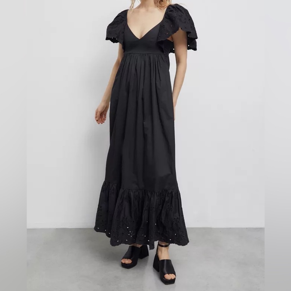 En Saison Black Eyelet Maxi Dress